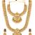 Goddess lakshmi gold plated bridal long & short necklace with earrings jewellery set for women
