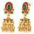 Goddess lakshmi gold plated bridal long & short necklace with earrings jewellery set for women