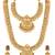 Goddess lakshmi gold plated bridal long & short necklace with earrings jewellery set for women