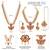 Gold plated faux kundan & beads studded bridal necklace earrings & maangtikka jewellery set