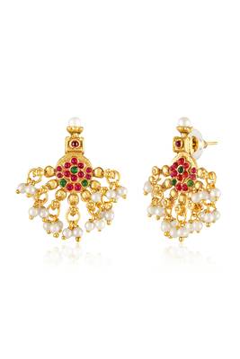 Faux ruby studded gold plated ethnic kamarbandh belly chain jewellery for women & girls 2
