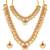 Faux ruby studded gold plated ethnic kamarbandh belly chain jewellery for women & girls