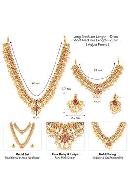 Faux ruby studded gold plated ethnic kamarbandh belly chain jewellery for women & girls 4