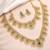 Gold plated faux emerald faux ruby & beads studded choker & long necklace earrings bridal set