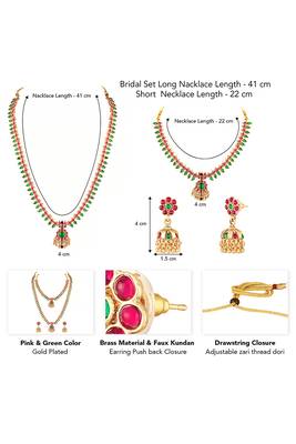Gold plated faux ruby faux emerald studded ethnic belly chain kamarbandh jewellery for women 3
