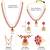 Gold plated faux ruby studded long & short necklace earrings bridal set jewellery for women