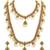 Gold plated faux ruby faux emerald & lariya studded necklace earrings bridal jewellery set