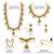 Gold plated faux ruby faux emerald & lariya studded necklace earrings bridal jewellery set