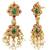 Gold plated faux ruby faux emerald & lariya studded necklace earrings bridal jewellery set