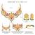 Gold plated faux emerald faux ruby & beads studded ethnic necklace earrings set jewellery for women & girls