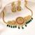 Gold plated faux ruby faux emerald studded traditional ethnic necklace earrings set jewellery gift for women