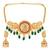 Gold plated faux ruby faux emerald studded traditional ethnic necklace earrings set jewellery gift for women
