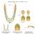 Gold plated faux ruby faux emerald studded long necklace earrings set jewellery for women