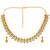Gold plated cz faux ruby & faux emerald studded necklace earrings set jewellery for women