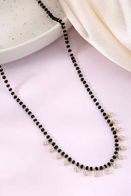Gold plated crystal & beads studded mangalsutra stylish fashion jewellery for women 1