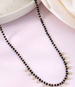 Gold plated crystal & beads studded mangalsutra stylish fashion jewellery for women