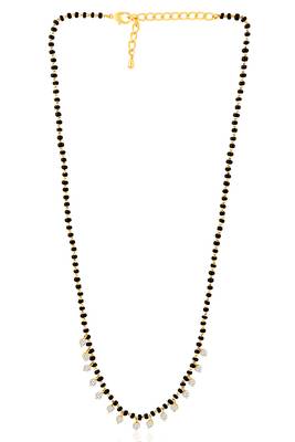 Gold plated crystal & beads studded mangalsutra stylish fashion jewellery for women 3
