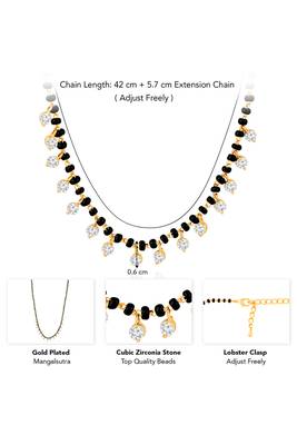 Gold plated crystal & beads studded mangalsutra stylish fashion jewellery for women 4