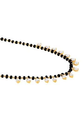 Gold plated crystal & beads studded mangalsutra stylish fashion jewellery for women 5