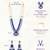 Cz blue beads & faux lapis lazuli studded long necklace earrings jewellery set for women