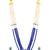 Cz blue beads & faux lapis lazuli studded long necklace earrings jewellery set for women