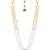 Gold plated white kundan & beads studded ethnic layered necklace earrings set jewellery for women & girls