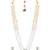 Gold plated white kundan & beads studded ethnic layered necklace earrings set jewellery for women & girls