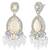Gold plated white kundan & beads studded ethnic layered necklace earrings set jewellery for women & girls