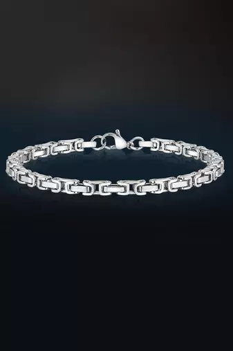 Stainless steel silver plated openable fancy bracelet stylish fashion jewellery gift for men