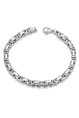 Stainless steel silver plated openable fancy bracelet stylish fashion jewellery gift for men 5