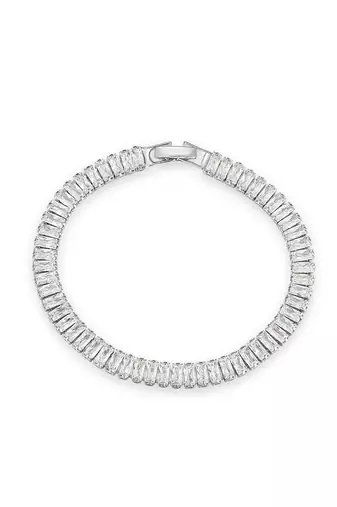 Silver plated baguette stone studded bracelet stylish fashion jewellery for women & girls