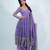 Lavender Color Embroidery Work With Fancy Lace Satin Gown Set