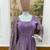 Lavender Color Embroidery Work With Fancy Lace Satin Gown Set
