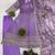 Lavender Color Embroidery Work With Fancy Lace Satin Gown Set