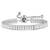 Silver plated white baguette stone studded adjustable charm bracelet jewellery for women