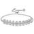Silver plated cubic zirconia studded adjustable floral bracelet jewellery for women