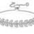 Silver plated cubic zirconia studded adjustable floral bracelet jewellery for women
