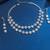Silver plated cz studded layer necklace & drop earring sparkling jewellery set for women