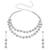 Silver plated cz studded layer necklace & drop earring sparkling jewellery set for women