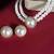 Gold plated pearl & cz studded necklace & stud earring elegant jewellery gift set for women