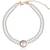 Gold plated pearl & cz studded necklace & stud earring elegant jewellery gift set for women