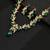 Gold plated cubic zirconia & faux emerald studded necklace earrings set jewellery for women