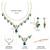 Gold plated cubic zirconia & faux emerald studded necklace earrings set jewellery for women