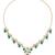 Gold plated cubic zirconia & faux emerald studded necklace earrings set jewellery for women