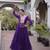 purple faux georgette anarkali gown with kutchi patch work gown For Navratri Set
