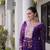 purple faux georgette anarkali gown with kutchi patch work gown For Navratri Set