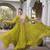 olive green faux georgette anarkali gown with kutchi patch work For Navratri Set