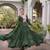 green faux georgette anarkali gown with kutchi patch work gown For Navratri Set