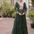 green faux georgette anarkali gown with kutchi patch work gown For Navratri Set