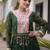 green faux georgette anarkali gown with kutchi patch work gown For Navratri Set